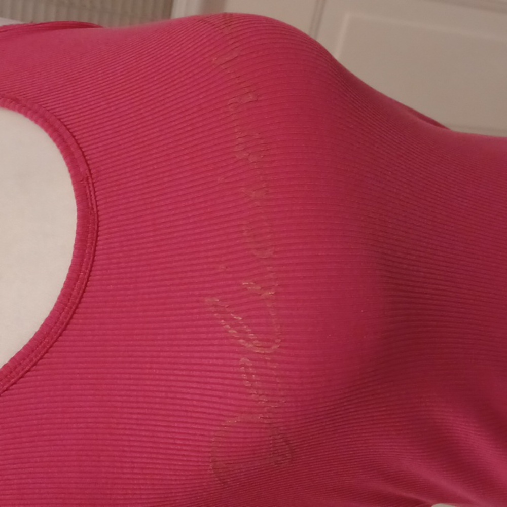 Free Add-on Pink Ribbed "Delicious" Tank Top - Size Small - Picture 2 of 7